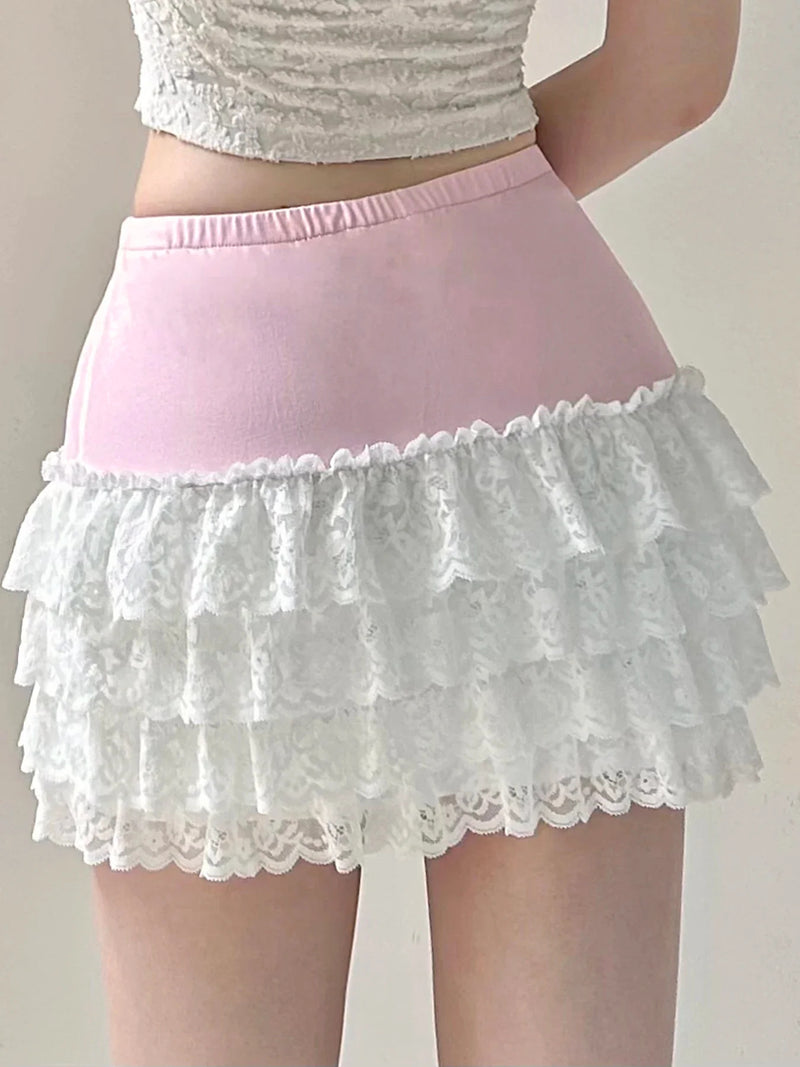 Frilly Princess Micro Skirt - dollette, frills, kawaii, lace, mini skirt