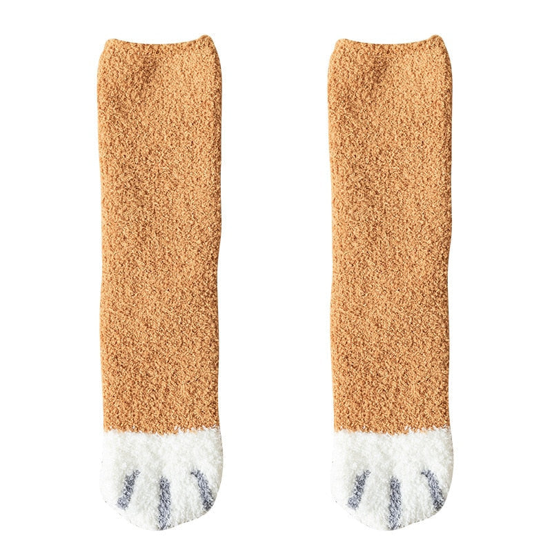 Fuzzy neko paw socks - cats - fuzzy - neko - paw print - paws