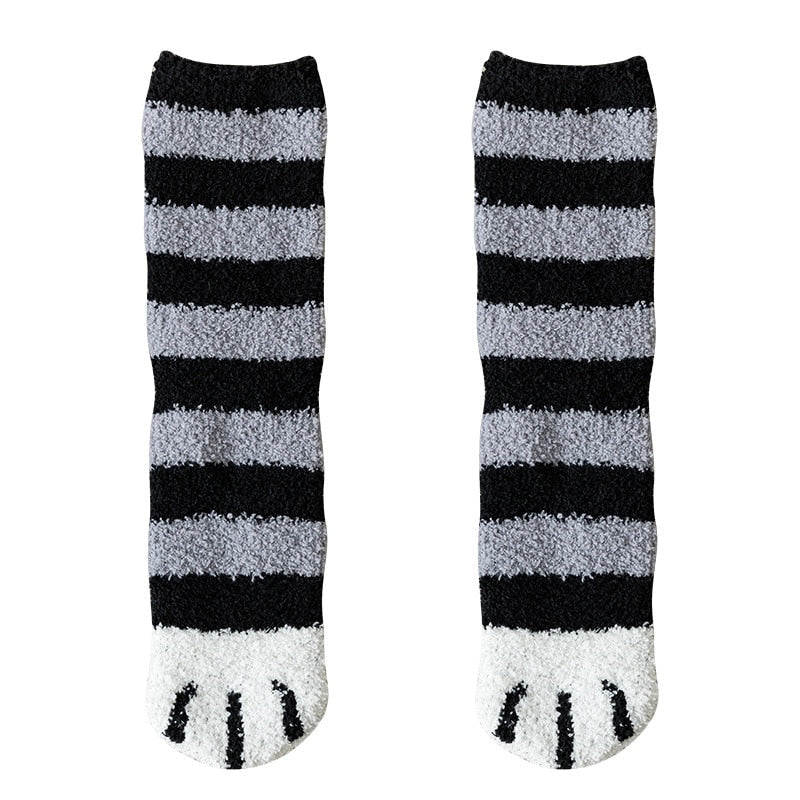 Fuzzy neko paw socks - cats - fuzzy - neko - paw print - paws