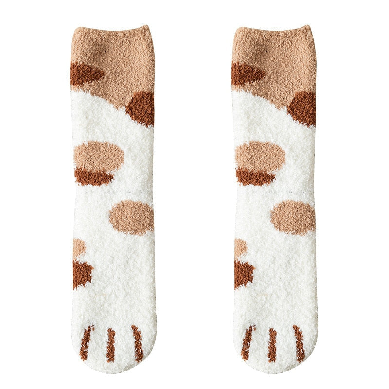 Fuzzy neko paw socks - cats - fuzzy - neko - paw print - paws