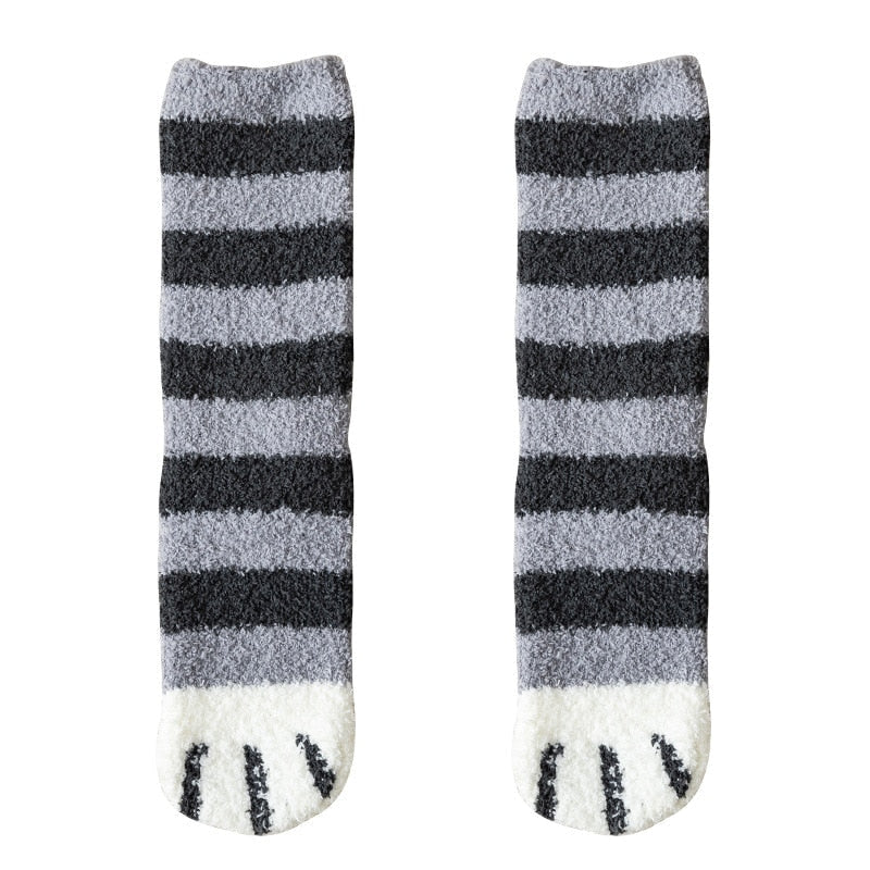 Fuzzy neko paw socks - cats - fuzzy - neko - paw print - paws