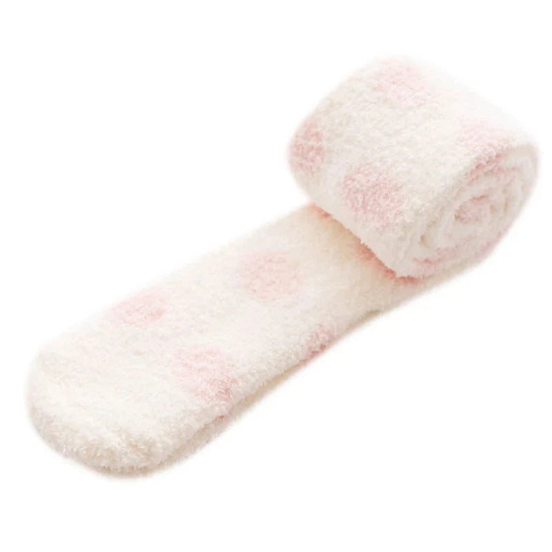 Fuzzy Spotted Thigh Highs - furry, fuzzy, fuzzy stockings, knee sock, socks