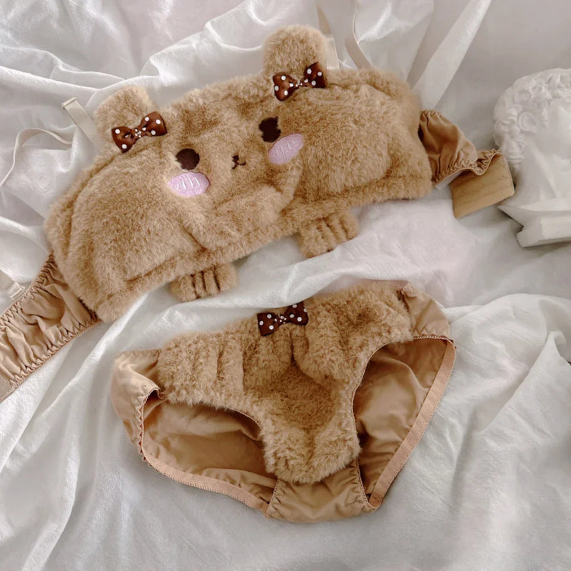 Fuzzy Teddy Bear Lingerie Set Fuzzy Teddy Bear Lingerie Set