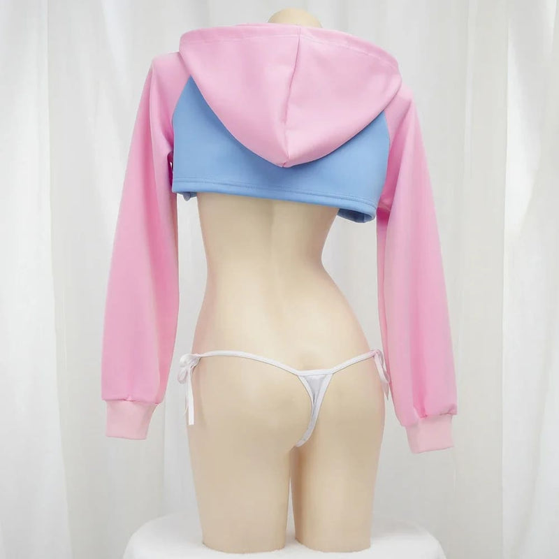 Game Over D.Va Overwatch Cropped Hoodie Micro Sweater Cosplay