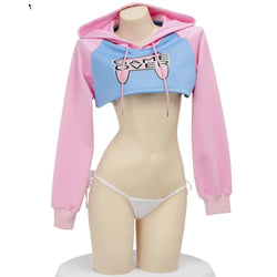 Game Over D.Va Overwatch Cropped Hoodie Micro Sweater Cosplay