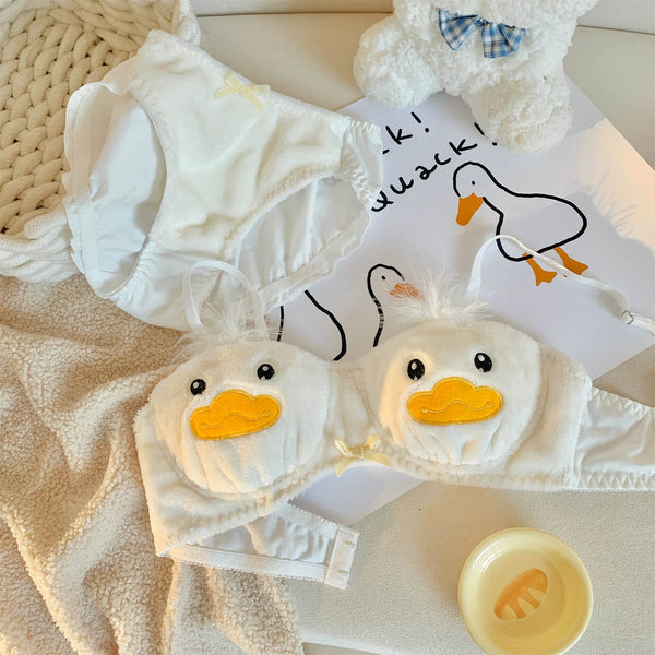 Gentle Ducky Lingerie Set - duck, ducks, fuzzy lingerie, goose, lingerie set