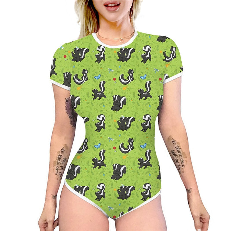 Green Skunk Onesie - bodysuit, bodysuits, jumpsuit, jumpsuits, onesies