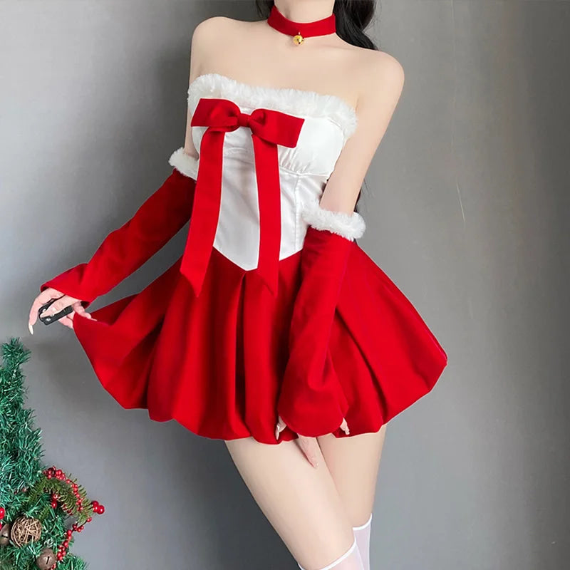 Holiday Bunny Ballerina Soft Cosplay Dress Christmas Outfit Set