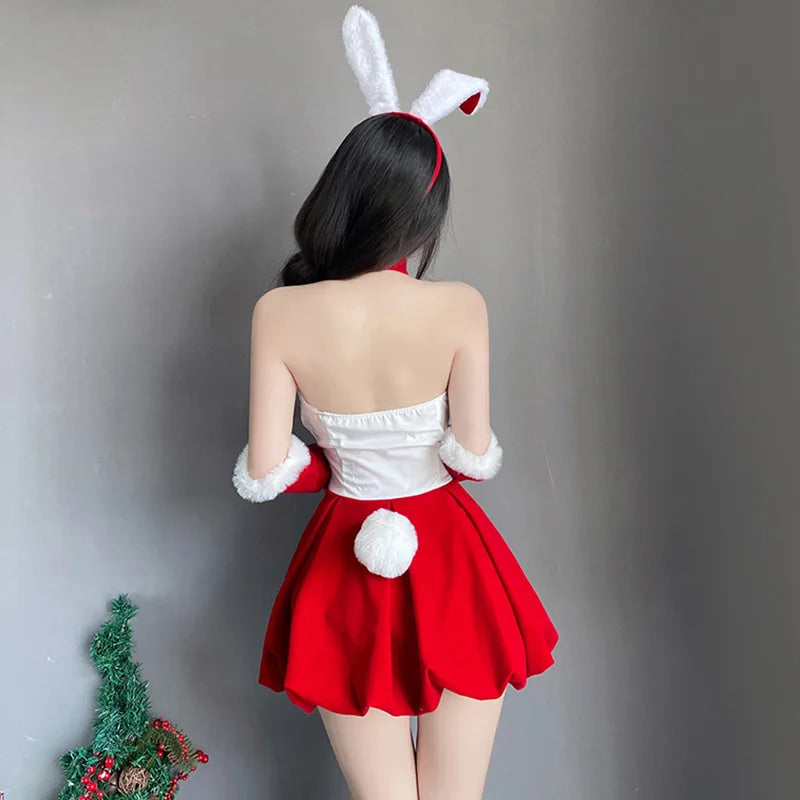 Holiday Bunny Ballerina Soft Cosplay Dress Christmas Outfit Set