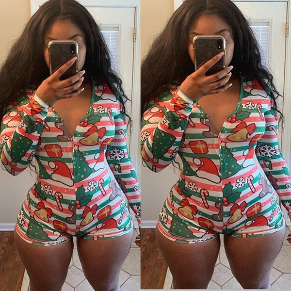 Holiday Sleeper - adult onesies, body suit, bodysuit, bodysuits, christmas