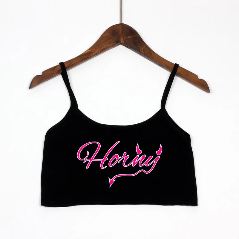 Horny Mini Crop Top Cropped Shirt Spicy