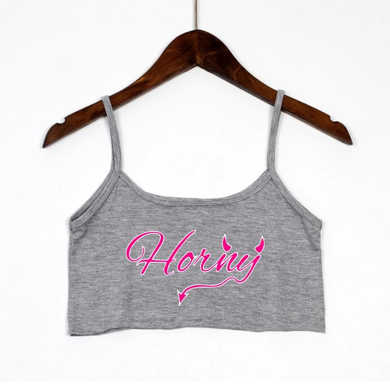 Horny Mini Crop Top Cropped Shirt Spicy