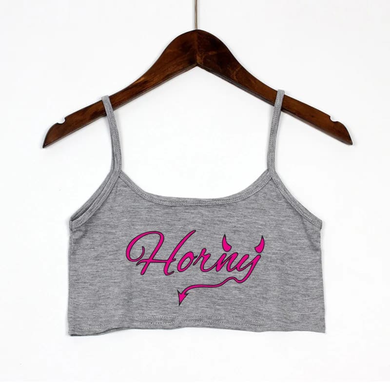 Horny Mini Crop Top Cropped Shirt Spicy