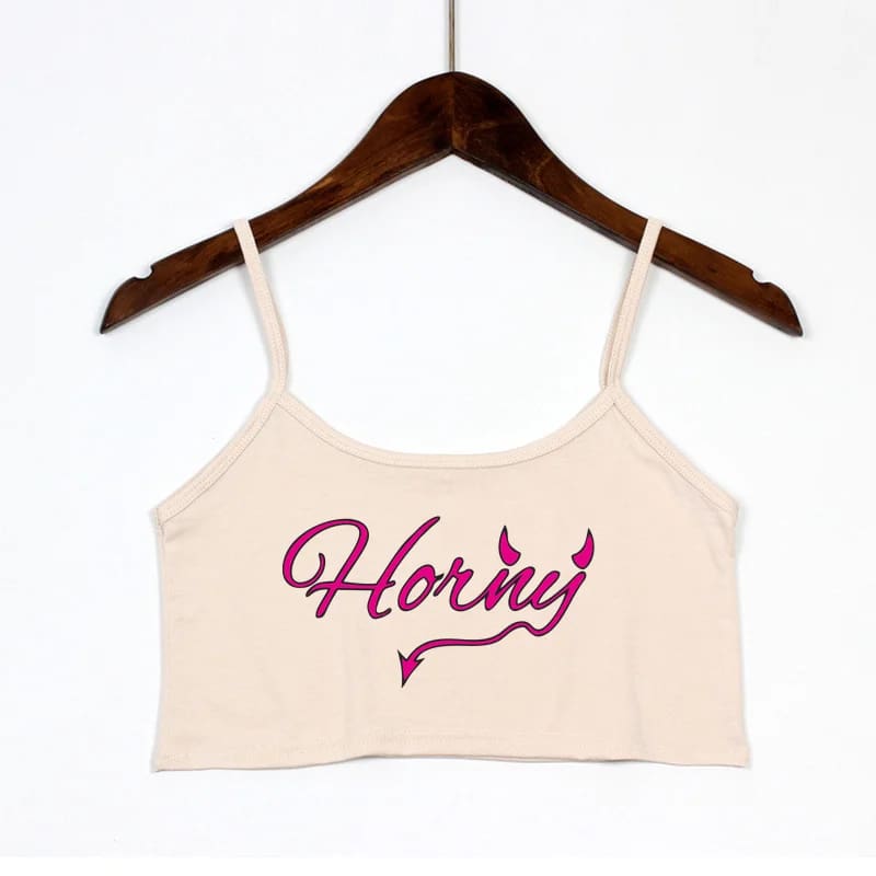 Horny Mini Crop Top Cropped Shirt Spicy