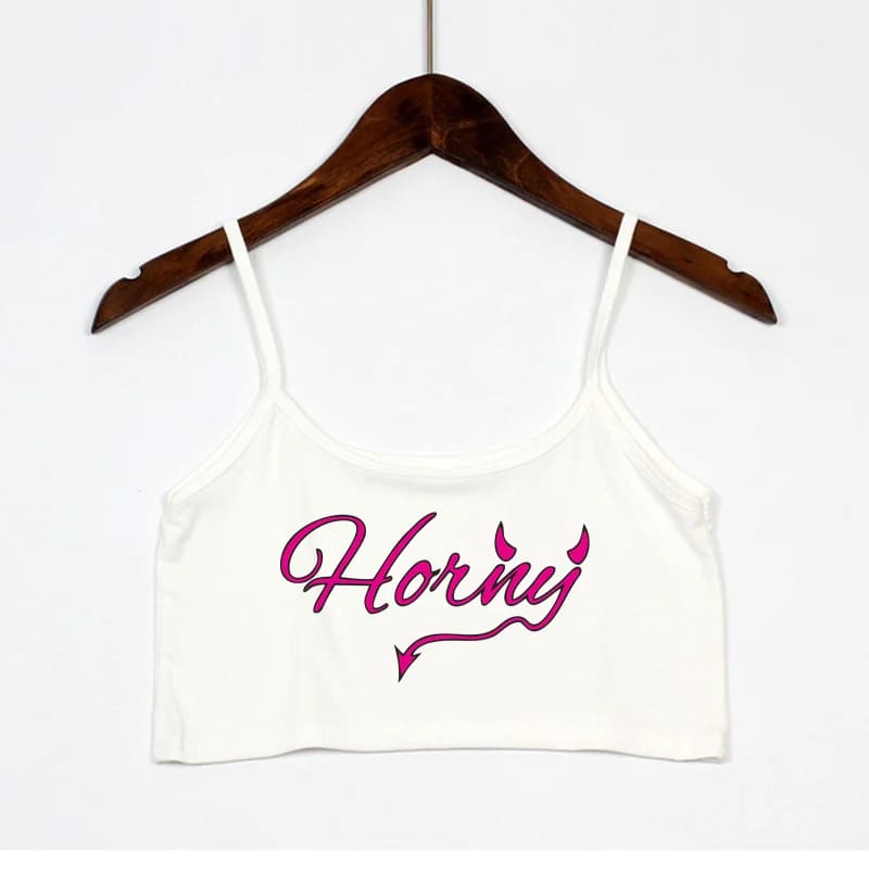Horny Mini Crop Top Cropped Shirt Spicy