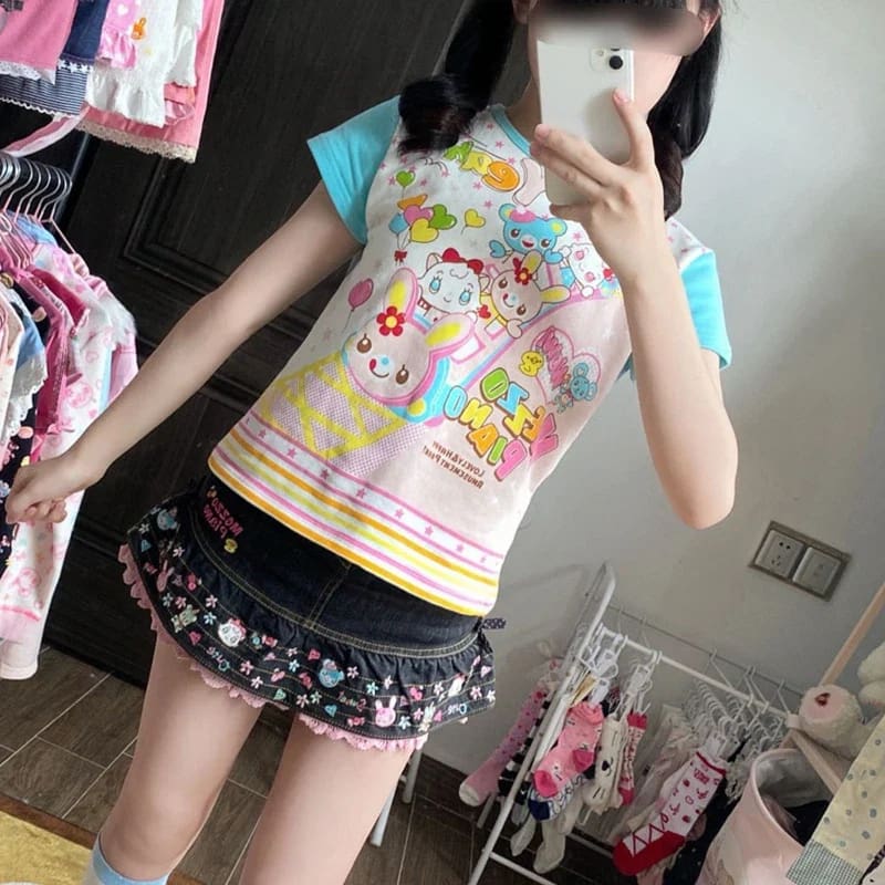 Kawaii Candycore Rainbow Party T-Shirt Top