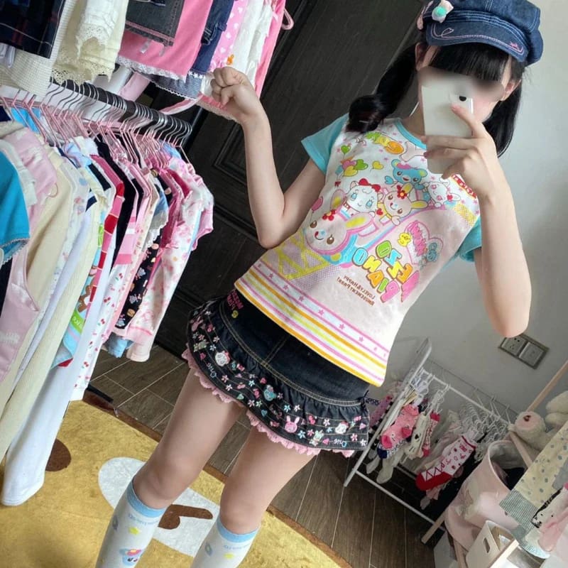 Kawaii Candycore Rainbow Party T-Shirt Top