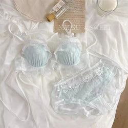 Kawaii Coquette Princess Lingerie Sets in Blue or White