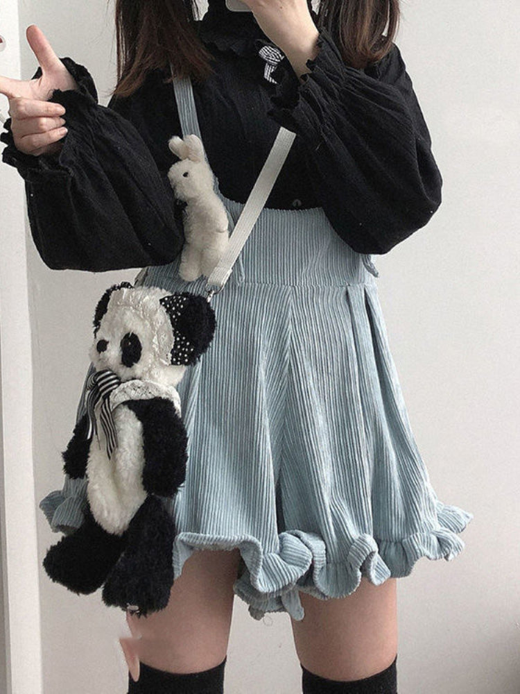 Kawaii Cozy Cotton Soft Suspender Shorts Coveralls