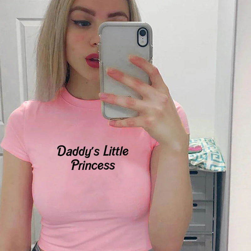 Kawaii Daddy’s Little Princess Crop Top T-Shirt