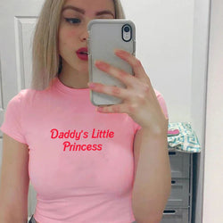 Kawaii Daddy’s Little Princess Crop Top T-Shirt