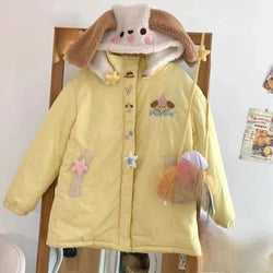 Kawaii Little Yellow Puppy Dog Windbreaker Jacket Coat