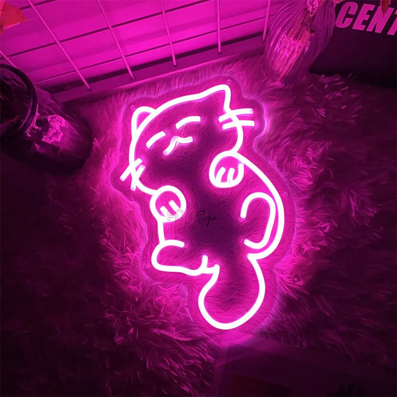 Kawaii neko cat led sign - cat - light - up sign - lighting - lights