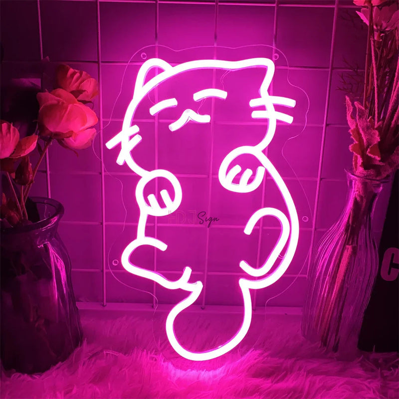 Kawaii neko cat led sign - cat - light - up sign - lighting - lights