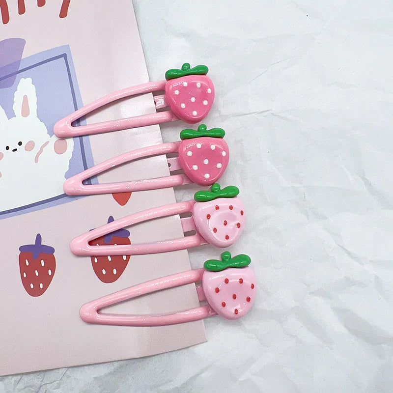 Kawaii strawberry clippies - barettes - hair barette - clip - clips