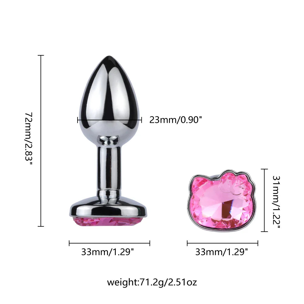 Pink Jewelled Kitty Cat Neko Butt Plugs DDLG Playground Pink Jewelled Kitty Cat Neko Butt Plugs DDLG Playground