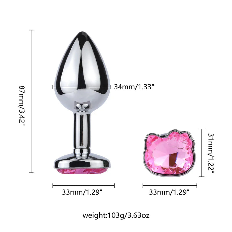 Pink Jewelled Kitty Cat Neko Butt Plugs DDLG Playground Pink Jewelled Kitty Cat Neko Butt Plugs DDLG Playground