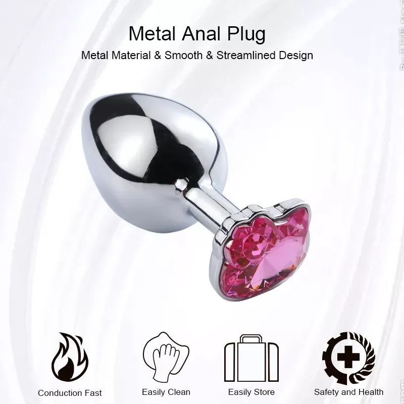 Pink Jewelled Kitty Cat Neko Butt Plugs DDLG Playground Pink Jewelled Kitty Cat Neko Butt Plugs DDLG Playground