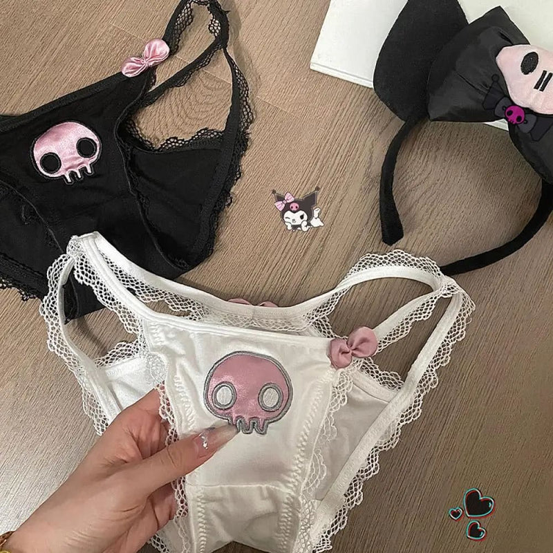 Lace Satin Silk Sanrio Kuromi Undies Panties