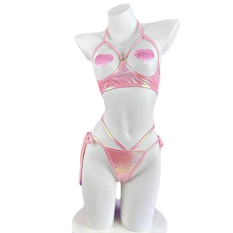 Laser Rave Bunny Holographic Cosplay Lingerie Set