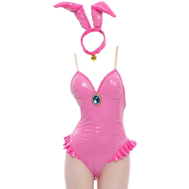 Latex Peach Onesie Cosplay - adult onesie, onesies, bodysuit, costume, latex