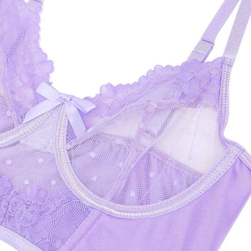 Lavender Purple Ballerina Skirt Lingerie Set Bra & Panty