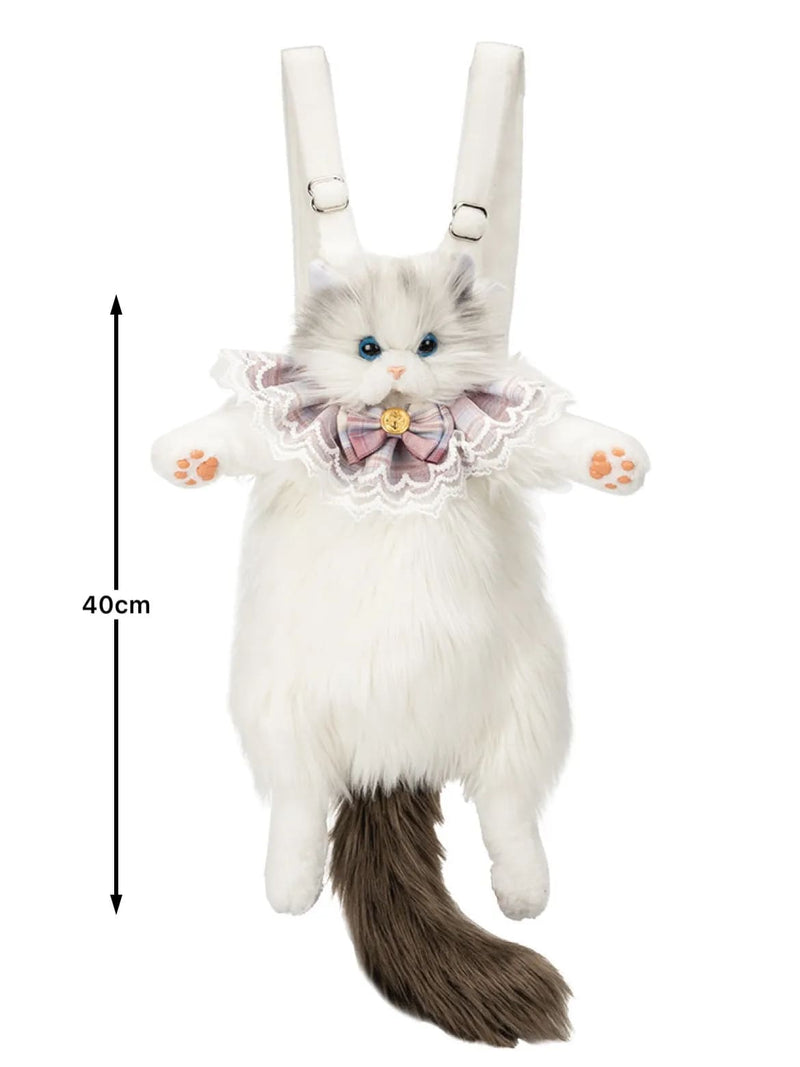 Luxury Simulated Kitten Cat Plush Backpack Bag