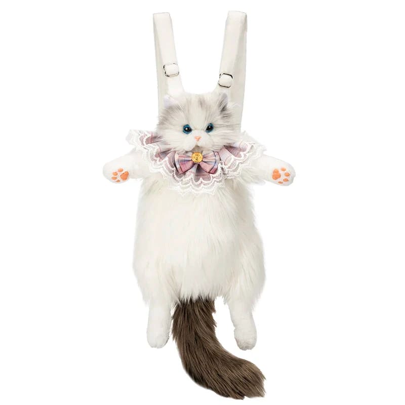 Luxury Simulated Kitten Cat Plush Backpack Bag