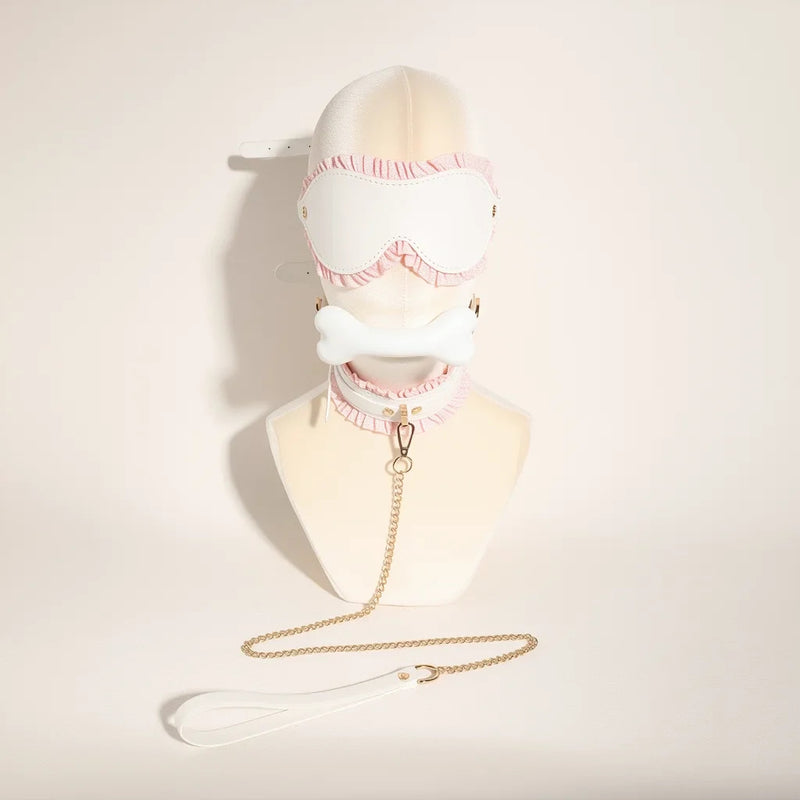 Luxury Vegan Leather White & Pink Bondage Play Set