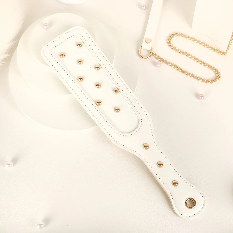 Luxury Vegan Leather White & Pink Bondage Play Set