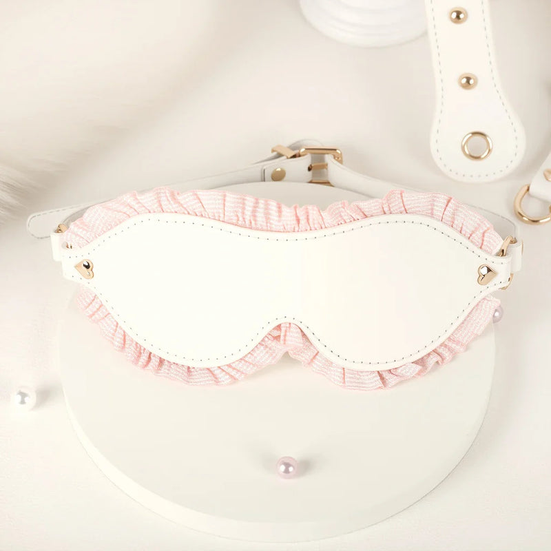 Luxury Vegan Leather White & Pink Bondage Play Set