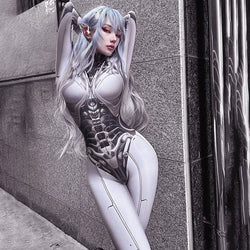 Mechanical Tech Skeleton Bodysuit Full Length Halloween Cosplay