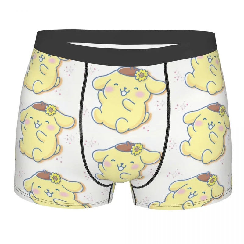 Mens Pudding Dog Pompompurin Kawaii Boxer Shorts Briefs