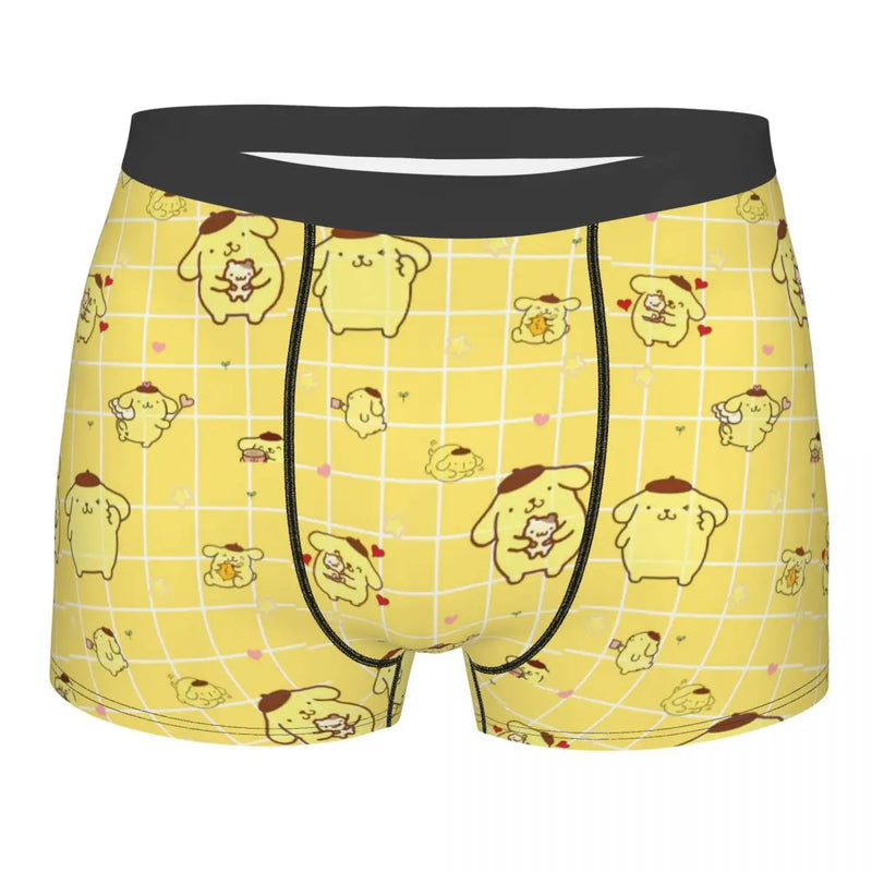 Mens Pudding Dog Pompompurin Kawaii Boxer Shorts Briefs