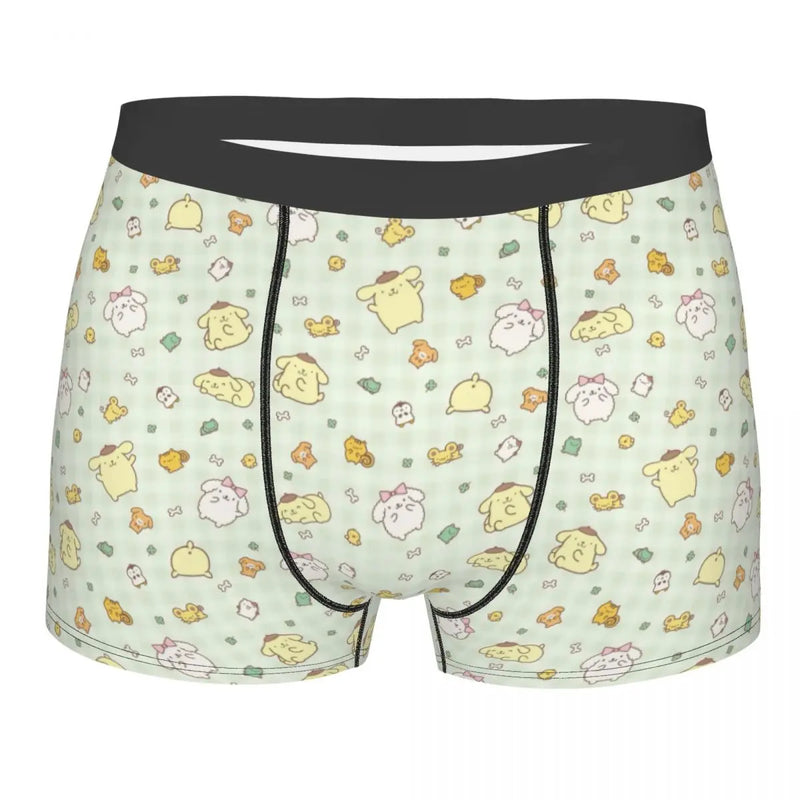 Mens Pudding Dog Pompompurin Kawaii Boxer Shorts Briefs