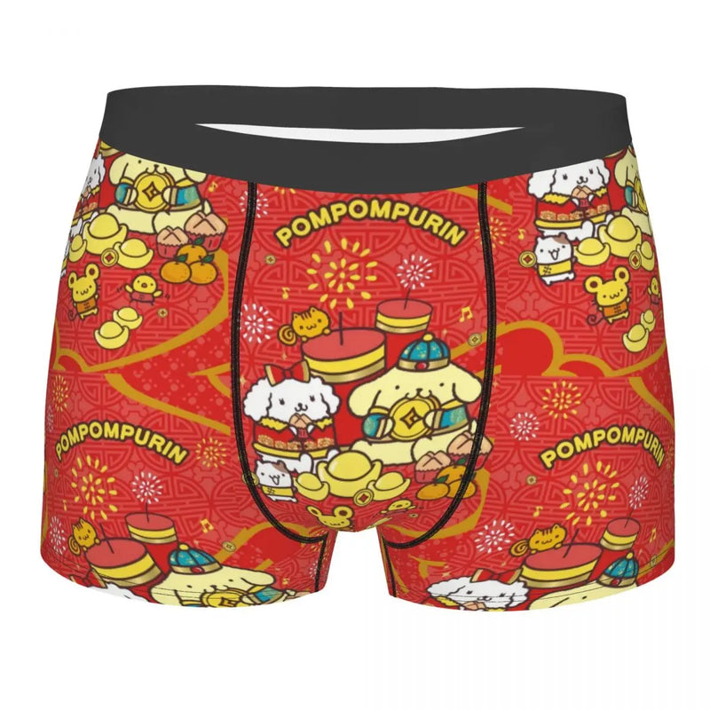 Mens Pudding Dog Pompompurin Kawaii Boxer Shorts Briefs