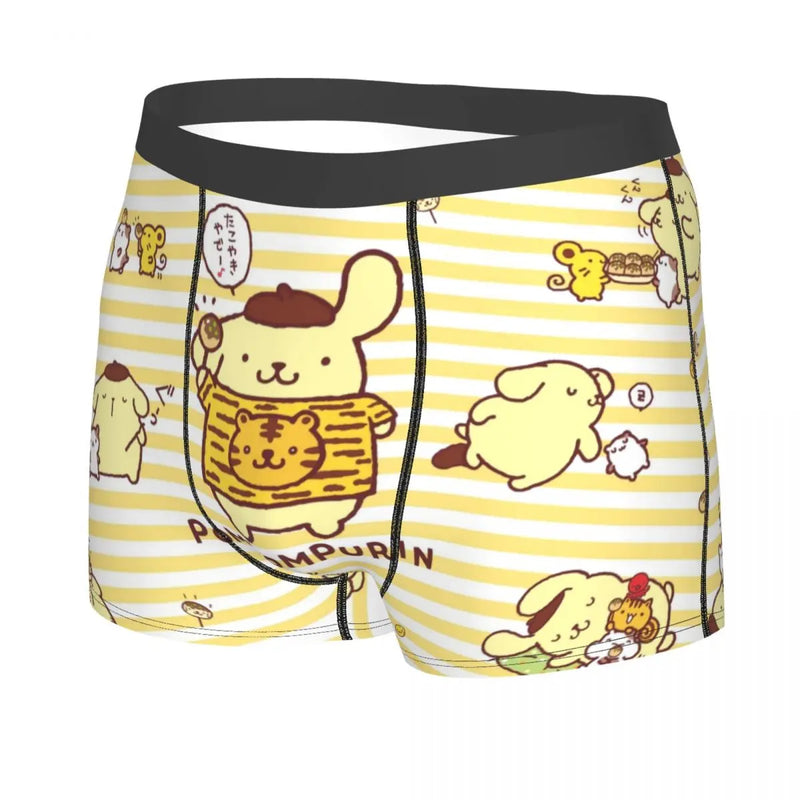 Mens Pudding Dog Pompompurin Kawaii Boxer Shorts Briefs