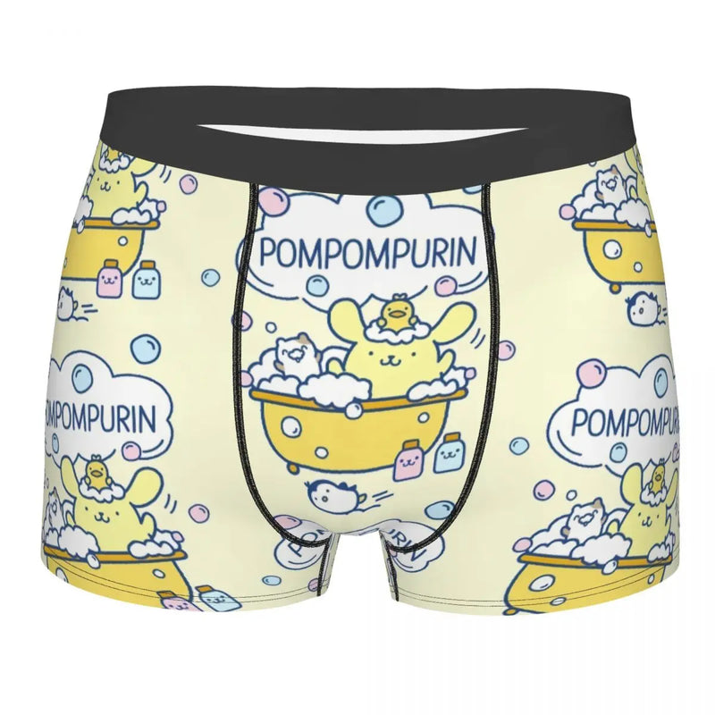 Mens Pudding Dog Pompompurin Kawaii Boxer Shorts Briefs