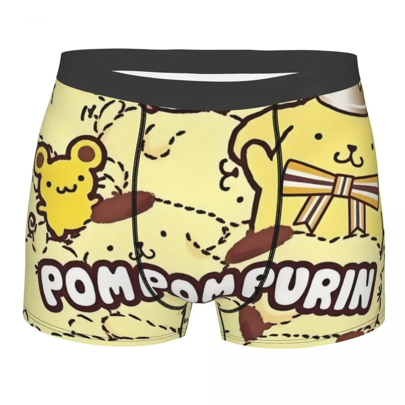 Mens Pudding Dog Pompompurin Kawaii Boxer Shorts Briefs