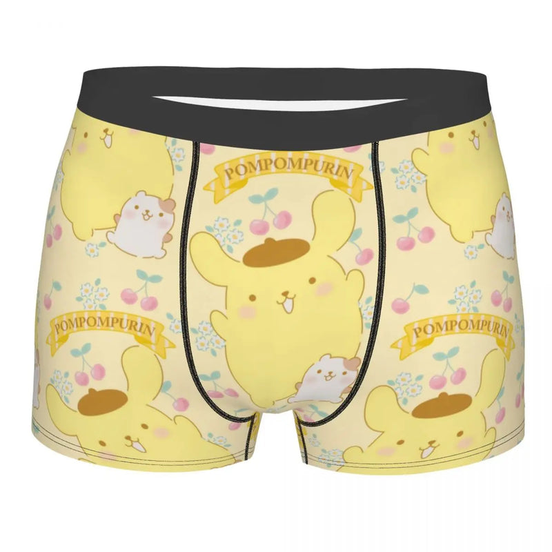 Mens Pudding Dog Pompompurin Kawaii Boxer Shorts Briefs